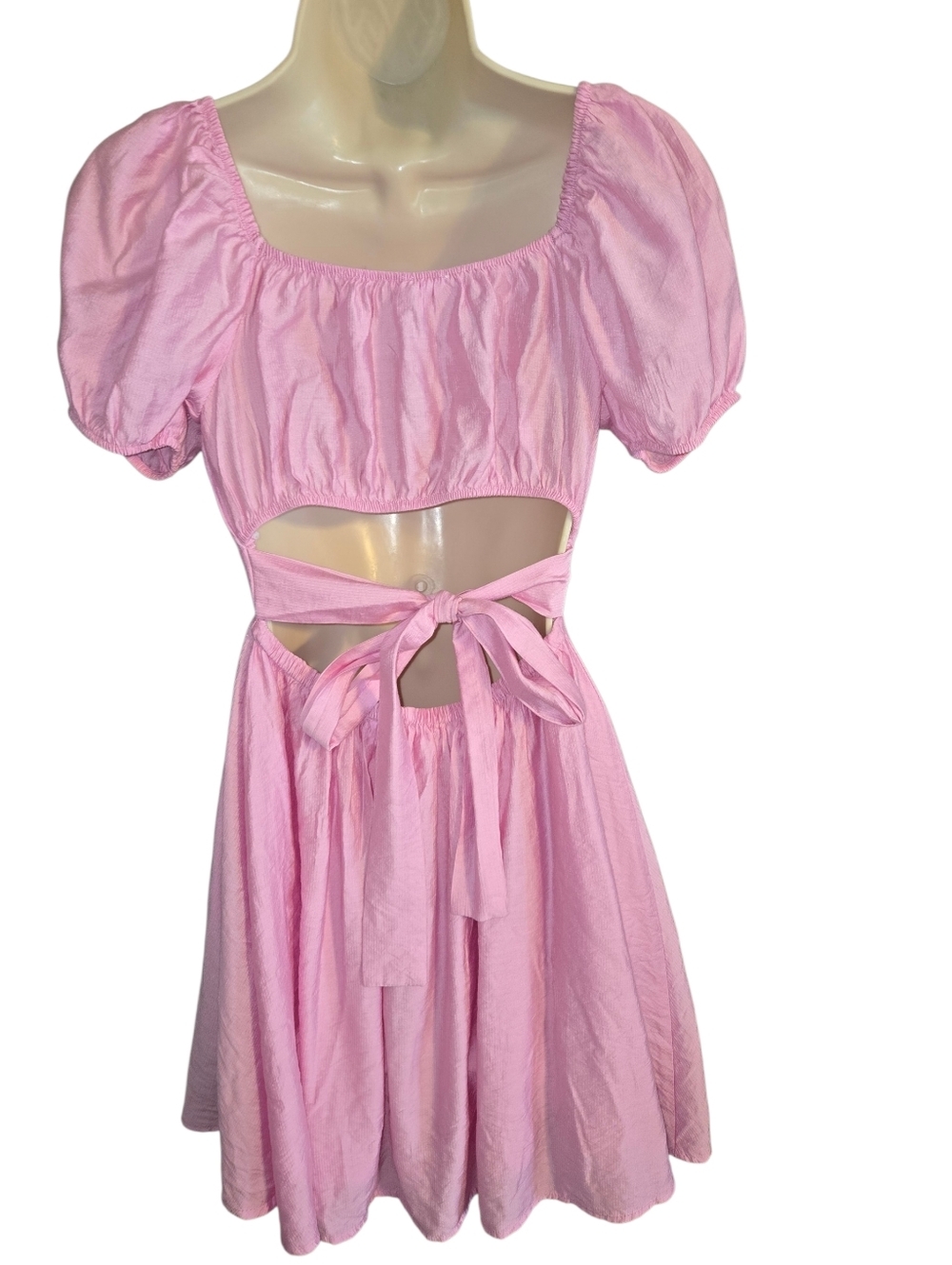 Blu Pepper Pink Milkmaid Coquette Dress, Size Small - Picture 4 of 11